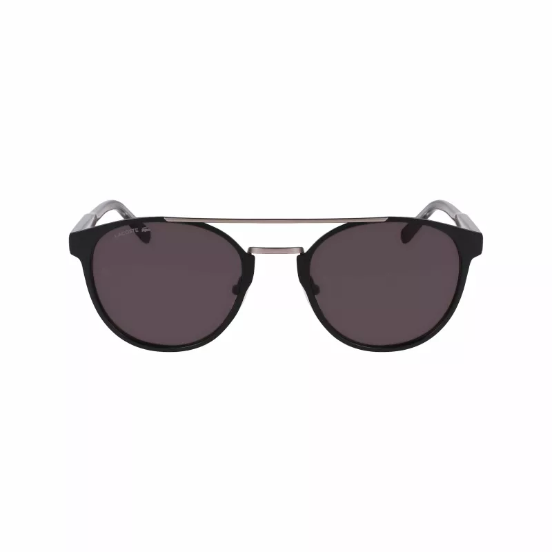 Lacoste L263S-2 Vīriešu taisnstūra saulesbrilles - Melns rāmis, Pelēkas lēcas, 53mm