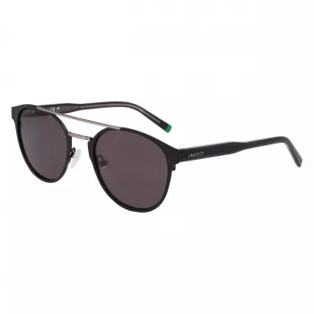 Lacoste L263S-2 Vīriešu taisnstūra saulesbrilles - Melns rāmis, Pelēkas lēcas, 53mm