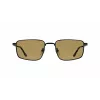 LACOSTE L277S-5519002 Vīriešu taisnstūra saulesbrilles - Melns acetāta rāmis, Pelēkas polikarbonāta lēcas, UV400 aizsardzība