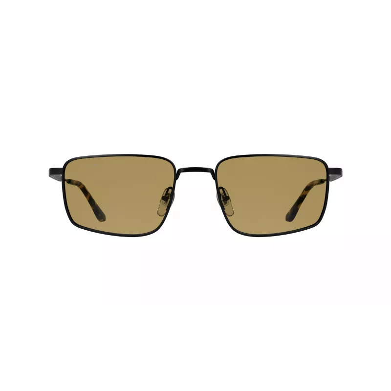 LACOSTE L277S-5519002 Vīriešu taisnstūra saulesbrilles - Melns acetāta rāmis, Pelēkas polikarbonāta lēcas, UV400 aizsardzība