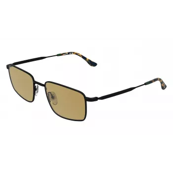 LACOSTE L277S-5519002 Vīriešu taisnstūra saulesbrilles - Melns acetāta rāmis, Pelēkas polikarbonāta lēcas, UV400 aizsardzība