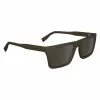 Lacoste L6009S-275 Vīriešu taisnstūra saulesbrilles - Havana acetāta rāmis, brūnas polikarbonāta lēcas, UV400 aizsardzība
