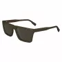 Lacoste L6009S-275 Vīriešu taisnstūra saulesbrilles - Havana acetāta rāmis, brūnas polikarbonāta lēcas, UV400 aizsardzība