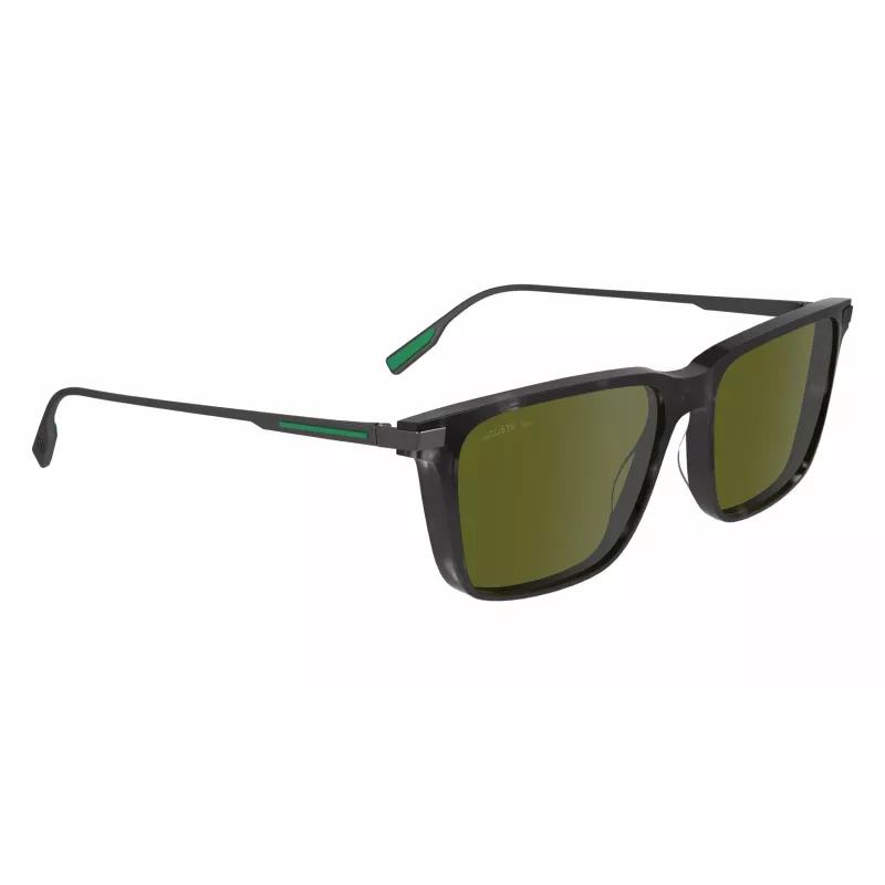 Lacoste L6017S5517240 Taisnstūra Havannas saulesbrilles vīriešiem - Brūnas lēcas 55/17/145 mm