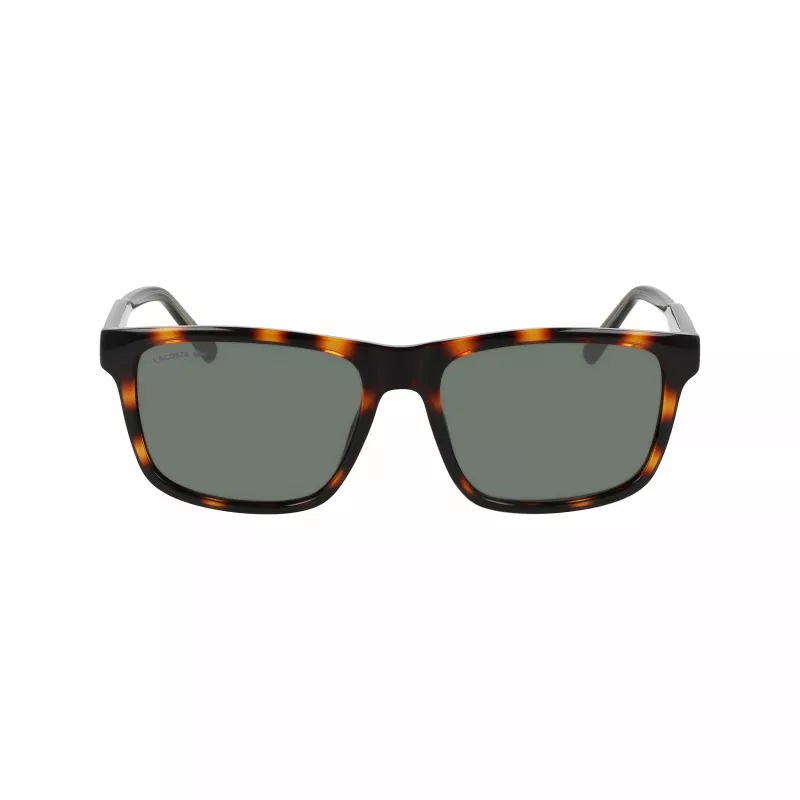 Lacoste L6025S-214 Vīriešu taisnstūra saulesbrilles - Havana/Pelēks - 56/17/145 mm