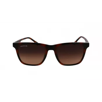 Lacoste L6041S-214 Vīriešu taisnstūra saulesbrilles Havana acetāta rāmis Brūnas polikarbonāta lēcas 54mm