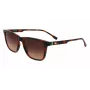 Lacoste L6041S-214 Vīriešu taisnstūra saulesbrilles Havana acetāta rāmis Brūnas polikarbonāta lēcas 54mm