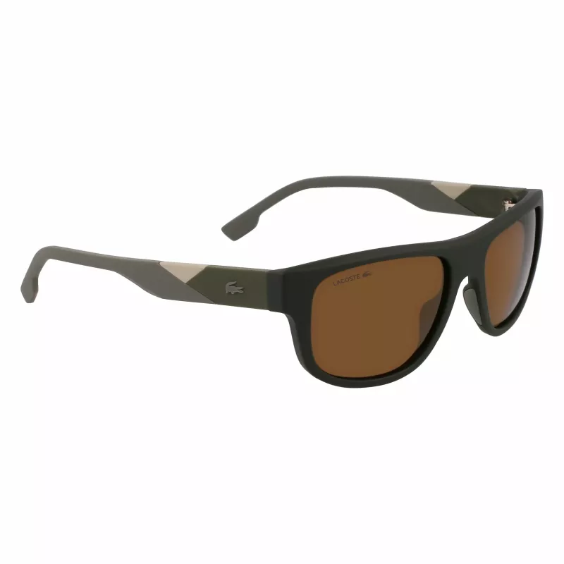 Lacoste L6042S-275 Vīriešu Taisnstūra Acetāta Saulesbrilles Havana Brūnas 55/17/145 mm