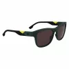 Lacoste L6043S-301 Vīriešu taisnstūra saulesbrilles - Zaļš rāmis, Pelēkas lēcas, 56/18/145 mm