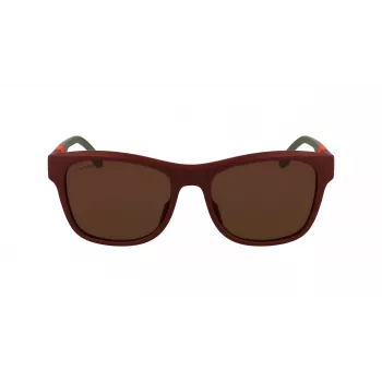 LACOSTE L6043S-601 Vīriešu taisnstūra saulesbrilles - Melns rāmis, pelēkas lēcas 56/18/145 mm