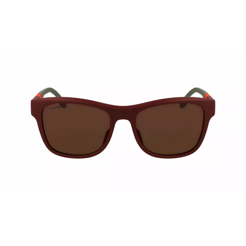 LACOSTE L6043S-601 Vīriešu taisnstūra saulesbrilles - Melns rāmis, pelēkas lēcas 56/18/145 mm