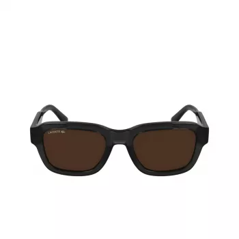 Lacoste L6048S-035 Saulesbrilles Vīriešu Taisnstūra Acetāta Rāmis Tumši Pelēka Lēca Pelēka 51mm