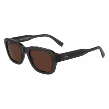 Lacoste L6048S-035 Saulesbrilles Vīriešu Taisnstūra Acetāta Rāmis Tumši Pelēka Lēca Pelēka 51mm