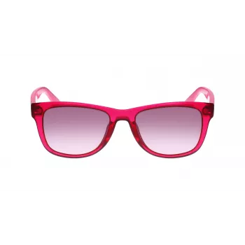 Lacoste L734S Unisex taisnstūra saulesbrilles - melns rāmis, pelēkas lēcas 52/18/140 mm