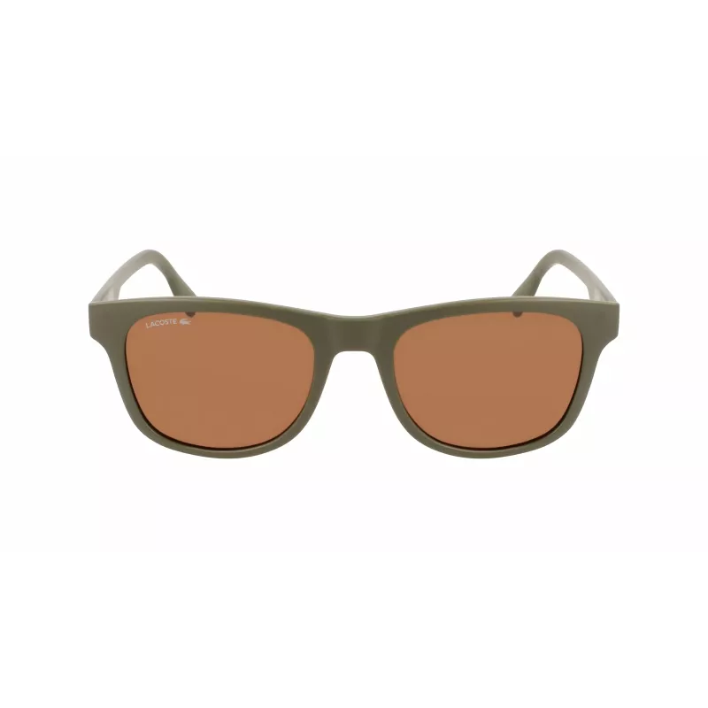 LACOSTE L969S-5420317 Unisex taisnstūra saulesbrilles - Melns rāmis, pelēkas lēcas 54/20/145 mm