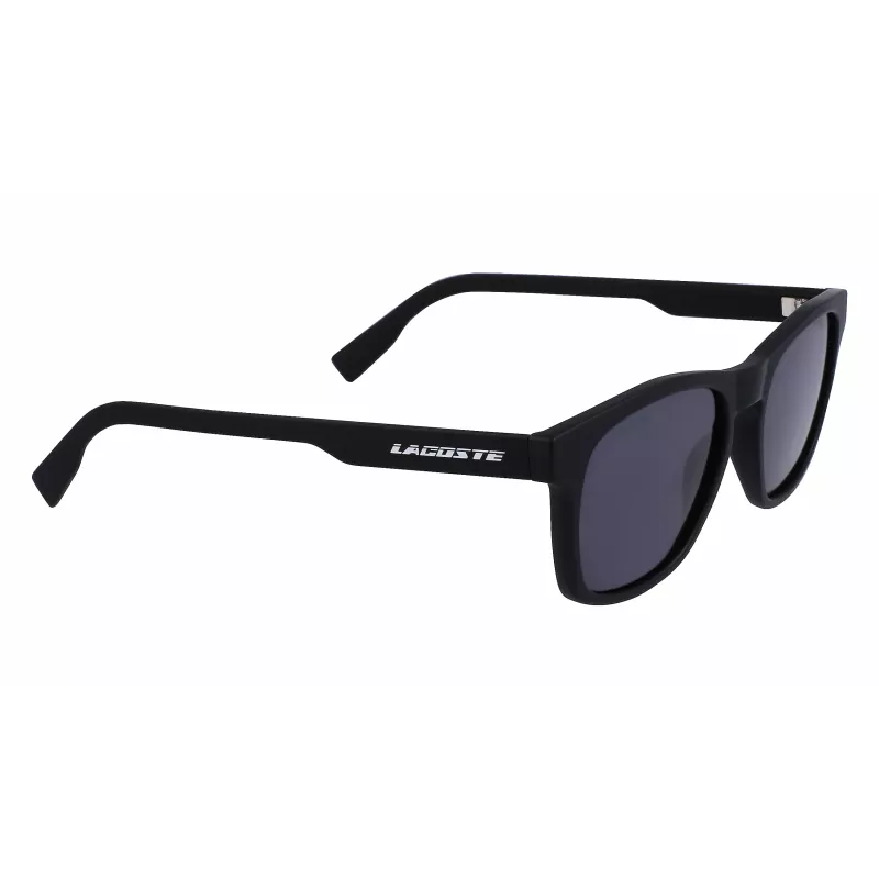 Lacoste vīriešu L988S-2 taisnstūra saulesbrilles - melns rāmis, pelēkas lēcas, 54 mm