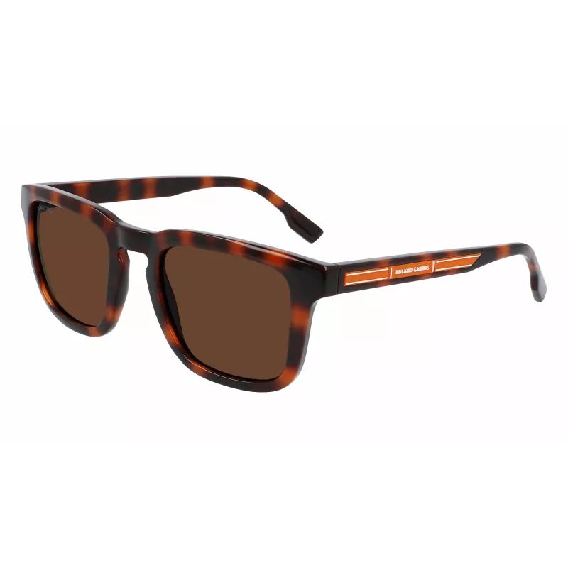 Lacoste vīriešu taisnstūra saulesbrilles L951SRG-214 Havana acetāts zaļa polikarbonāta lēca 52/22/145 mm