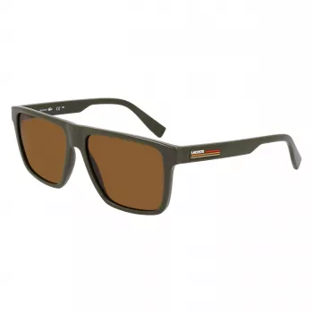 Lacoste vīriešu saulesbrilles L6027S-275 Havana Acetāts Taisnstūris 57mm
