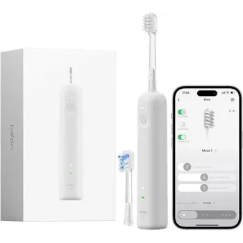 Laifen Wave elektriskā zobu suka – pelēka – Dual-Axis Servo motors, 66 000 kustības/min, Bluetooth, IPX7