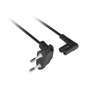 Lanberg 1,8 m leņķa eirokontaktdakša uz IEC C7 strāvas vads (melns)