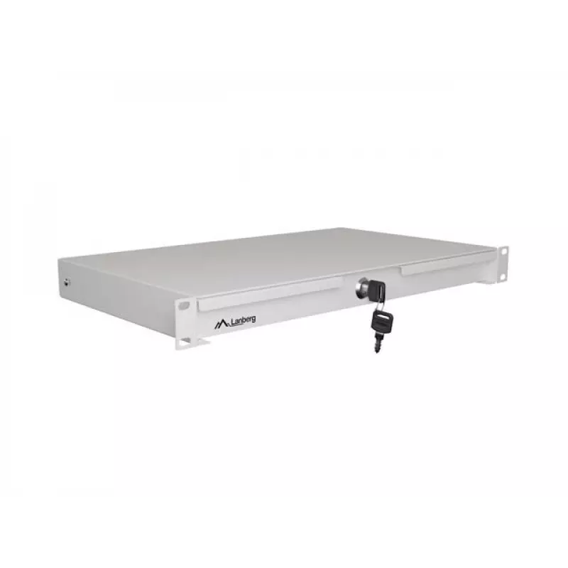 LANBERG 1U 19 collu bīdāma atvilktne 270mm dziļums Pelēka (30kg ietilpība)