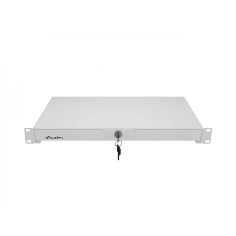 LANBERG 1U 19 collu bīdāma atvilktne 270mm dziļums Pelēka (30kg ietilpība)