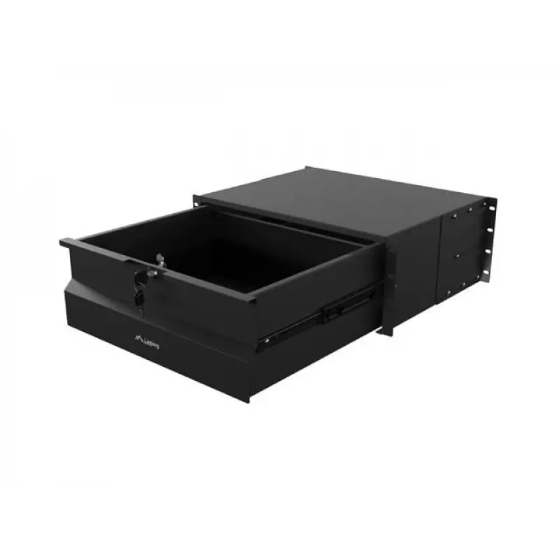 LANBERG 4U 19 collu fiksēts plaukts 360mm Melns 90kg slodzes ietilpība