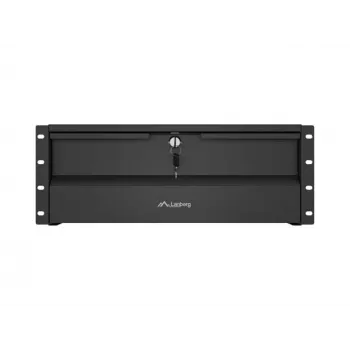 LANBERG 4U 19 collu fiksēts plaukts 360mm Melns 90kg slodzes ietilpība