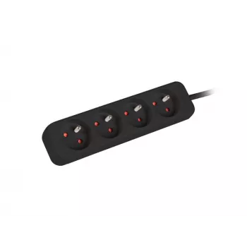 Lanberg Cable Power Strip, 4X French Outlets Quality-Grade Copper, 1.5 m | PS0-04E-0150-BK