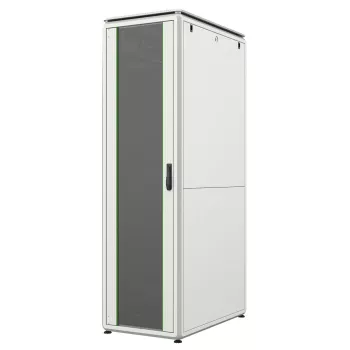 LANVIEW 19 collu 42U Rack skapis 600 x 600 mm, gaiši pelēks (RAL 7035), stikla durvis, 800 kg kravnesība