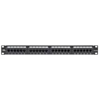 LANVIEW LPP110 1U 24-portu Cat5e RJ-45 neekranēts komutācijas panelis (Krone IDC)