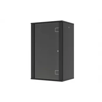 LANVIEW Quick Assembly Flat Pack 19 – 19 inch sienas skapis (6U, 600x450x320mm, rūdīta stikla durvis, melns)