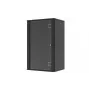 LANVIEW Quick Assembly Flat Pack 19 – 19 inch sienas skapis (6U, 600x450x320mm, rūdīta stikla durvis, melns)