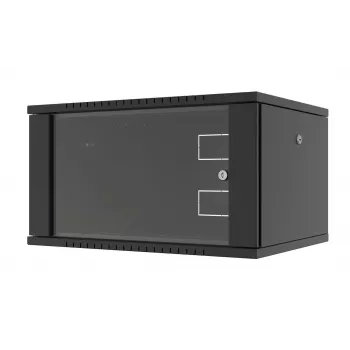 LANVIEW Quick Assembly Flat Pack 19 sienas stiprinājuma skapis - 6U, 19 collu, melns