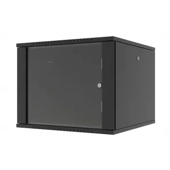 LANVIEW RWF09U66BL Quick Assembly Flatpack 19 sienas tīkla skapis, 6U, 19 collas, melns