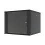 LANVIEW RWF09U66BL Quick Assembly Flatpack 19 sienas tīkla skapis, 6U, 19 collas, melns