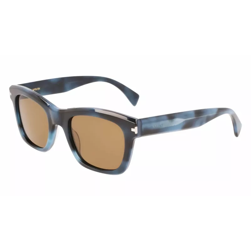 LANVIN LNV620S-425 Vīriešu kvadrātveida acetāta saulesbrilles - Zils rāmis, Pelēkas lēcas, UV400
