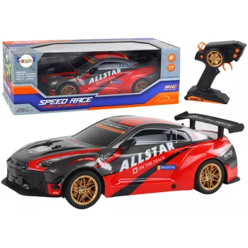 Lielā ar tālvadību vadāmā sporta automašīna 1:10 sarkana Lean Toys