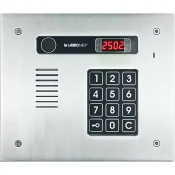 Laskomex CP-2513R INOX nerūsējošā tērauda audio durvju panelis ar RFID, 13 dzīvokļiem, horizontāls, iegremdēts, sudraba krāsa
