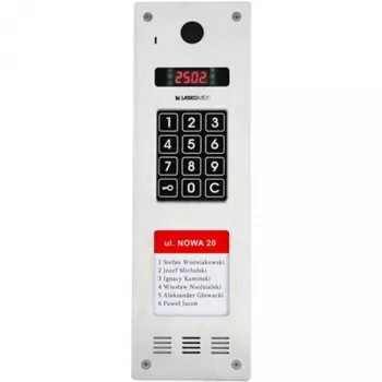 Laskomex CP-2533NR-040 šaura vertikāla audio panelis, nerūsējošais tērauds, ar RFID lasītāju