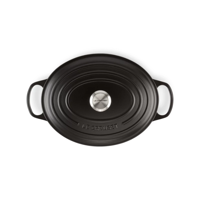 Le Creuset Signature ovāls cepamais trauks 31 cm melns emaljēts čuguns (4.7L)