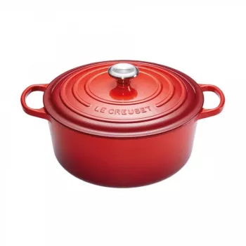 Le Creuset Signature apaļais cepamtrauks 30cm ķiršu sarkans emaljēts čuguns 7.5L