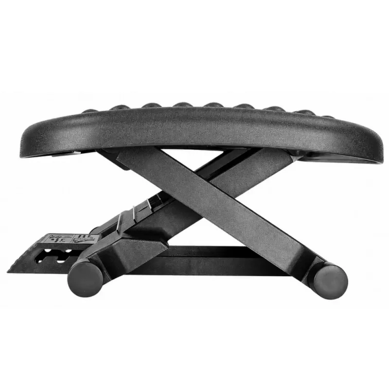 LEAN regulējams ergonomisks kāju balsts ar 3 līmeņu masāžas izciļņiem, melns