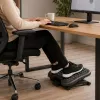 LEAN regulējams ergonomisks kāju balsts ar 3 līmeņu masāžas izciļņiem, melns