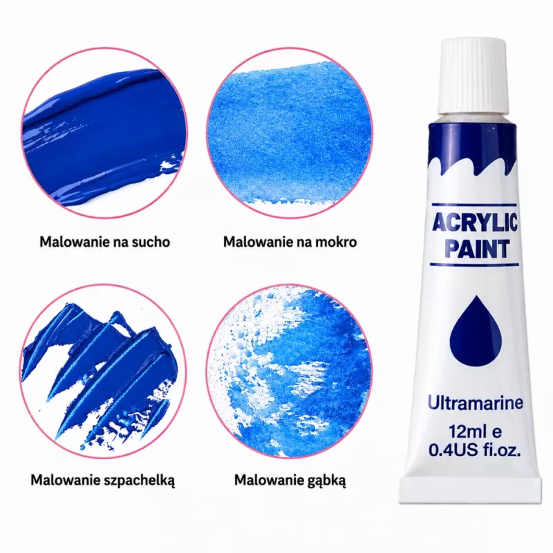 LEAN Māksliniecisko akrila krāsu komplekts 24 krāsas 12 ml