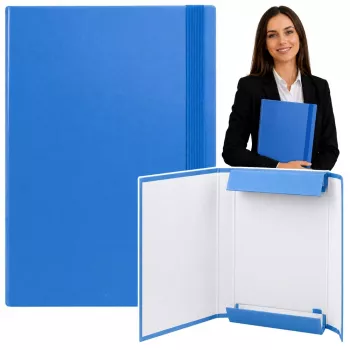 LEAN Blue A4 Office Folder ar Elastīgo Lenti, 4,5 cm Muguriņa, Laminēts Kartons, 450 Lapu Ietilpība