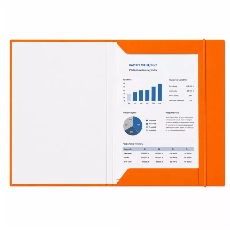 LEAN kartona mape ar elastīgo joslu, lakota, A4, 300 g/m², oranža