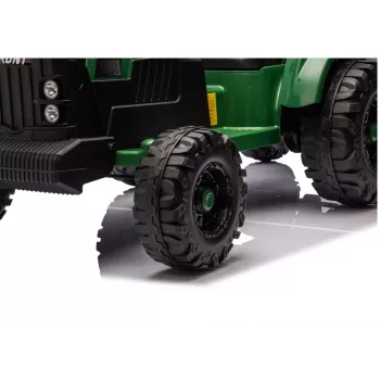 LEAN CARS 24V ar akumulatoru darbināms traktors ar piekabi tumši zaļš - CH9959B