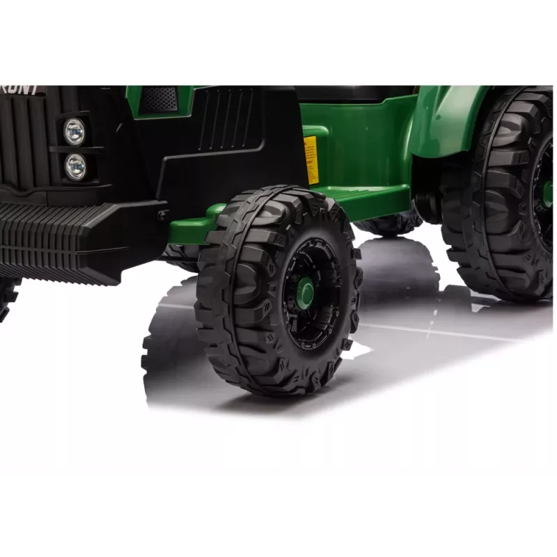 LEAN CARS 24V ar akumulatoru darbināms traktors ar piekabi tumši zaļš - CH9959B