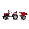 LEAN CARS 24V ar akumulatoru darbināms traktors HC-306 sarkans ar piekabi